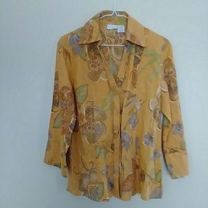 Harve Benard women ladies blouse top Sz L Floral l